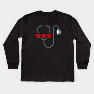 Stethoscope Nursing Kids Long Sleeve T-Shirt